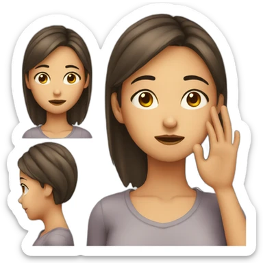 girl searching with hand on forehead with squinted eyes sticker
