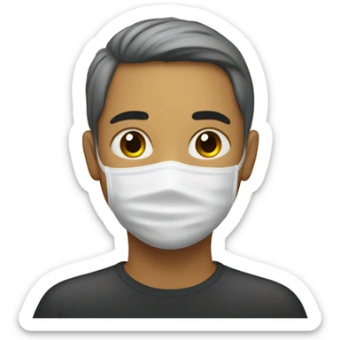 masked indoor portrait  sticker