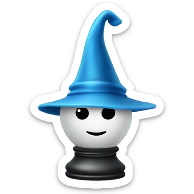 a cocky chess pawn with a wizard hat sticker
