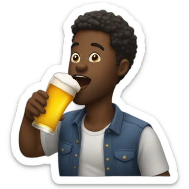 black guy chugging a beer sticker