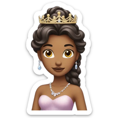 princess with a tiara, american shot sticker