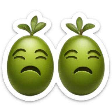 stack of two olives but one is feeling weird sticker