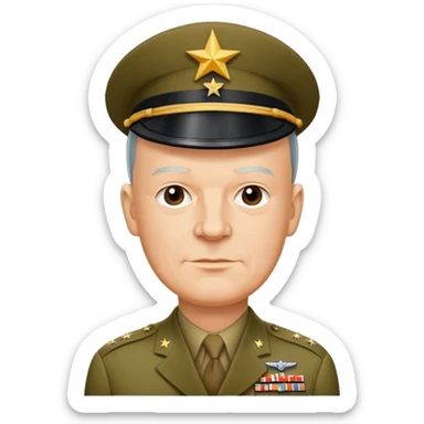 General Eisenhower in military uniform with five stars, World War II era sticker