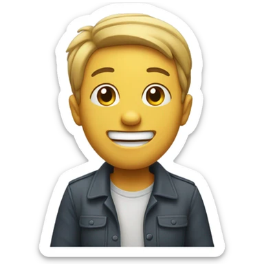 Someone smiling with fingers crossed for good luck  sticker