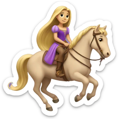 Rapunzel riding a horse sticker