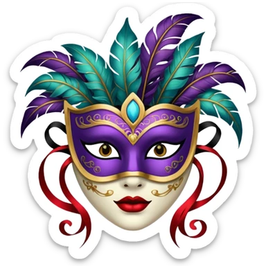 a portrait of Masquerade  sticker