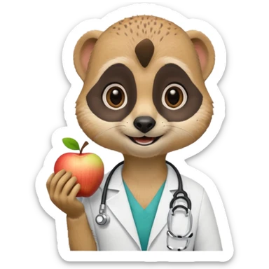 un suricate médecin très très heureux (reproduire les memoji d'apple) sticker