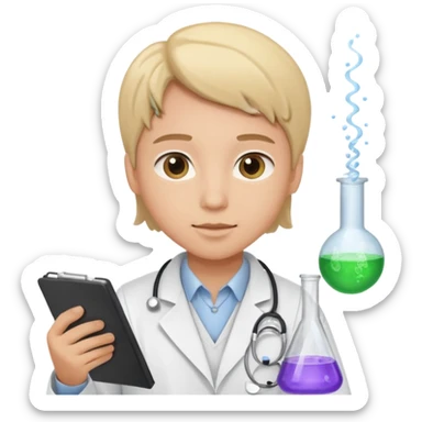 young pharmacist studying scienc sticker