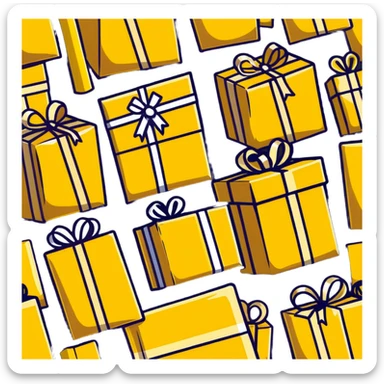 Decorative shiny metallic gift wrap with golden reflections sticker