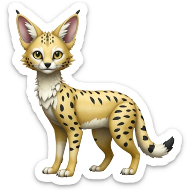Epic complex detailed aesthetic-scenic-Fakémon-Trico-Sergal-Serval-Vernid-creature sticker