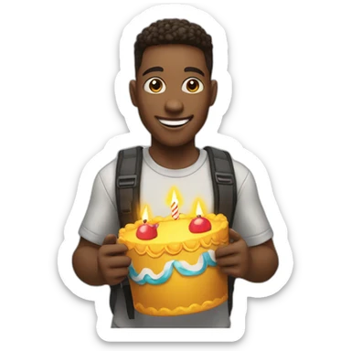 Student holding a sign that says "Happy Birthday KNUKIM"  sticker