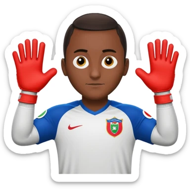 Keylor NavasK camisa roja de Costa Rica  y guantes de portero qué el escudo d exista ruca sea la bandera dentro de un circulo blanco  sticker
