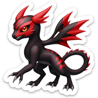 Meloetta-Guilmon-Darkrai-Pokémon-Fakémon-fusion-hybrid-creature sticker
