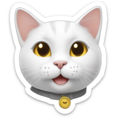 White cat gives a thumbs up sticker
