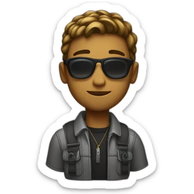 21year boy looking cool and smart sticker