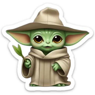 baby yoda with a mortarboard celebrating with colleagues sticker
