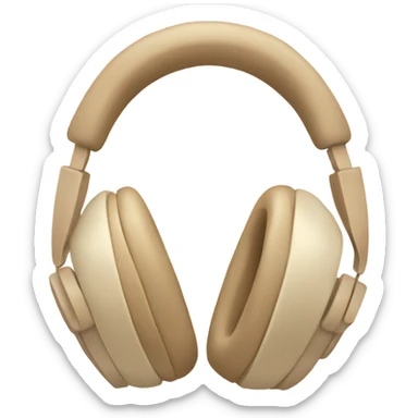 beige headphones with beige bows sticker