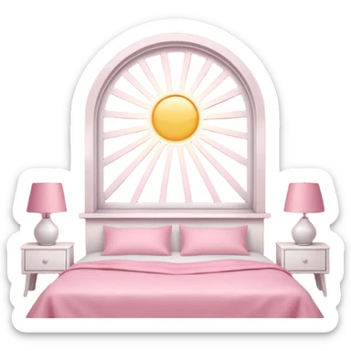 Aesthetic sun rays from window in pink bedroom sticker
