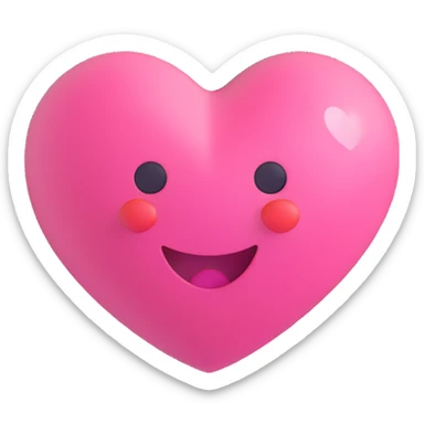 pink heart with a slight 3D effect, no text, emoji style sticker