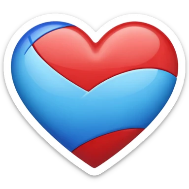 Red and  blue mix heart emoji  sticker