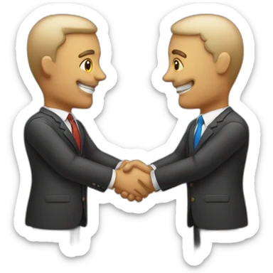 two business man handshake sticker