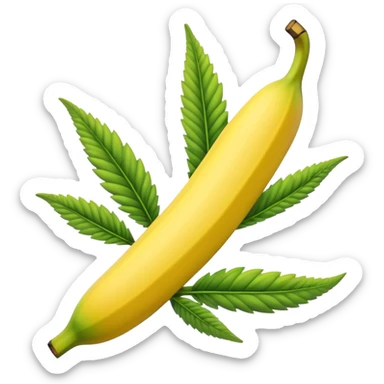 banana weed strain with a cannabis leaf accent sticker