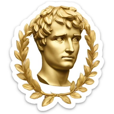 Laurel wreath napoleon golden statue sticker