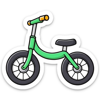 small bike for kids, four wheels, cartoon style sticker