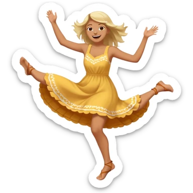 Giggling while kicking feet in the aur sticker