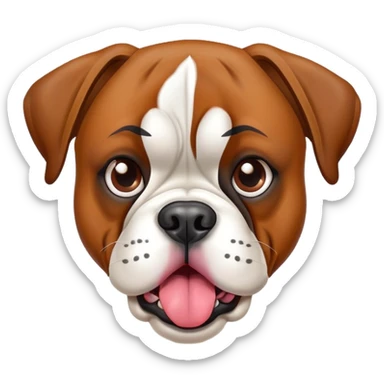 Boxer dog sticking tongue out looking crazy  sticker