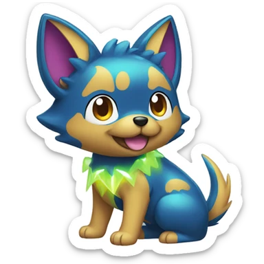 Colorful Shiny Electric Dog Pokémon sticker