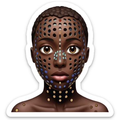 Noeyes Trypophobia glitched face  sticker