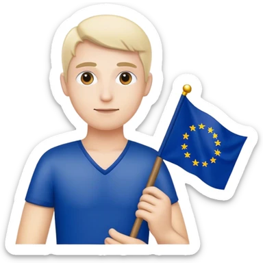 european union enthusiast with flag man sticker