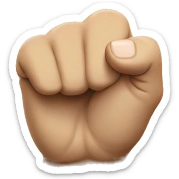 closed fist with only smallest finger half rise sticker