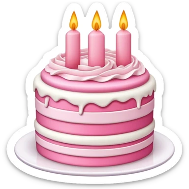 highly detailed pink layered cake sticker