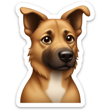 brown and dark brown Eurasian dog. His face and back is covered in dark brown spots. His face is very dark dotted sticker