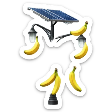 solar street lighting wiht bananas sticker