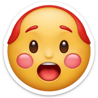 A blushing moaning emoji sticker