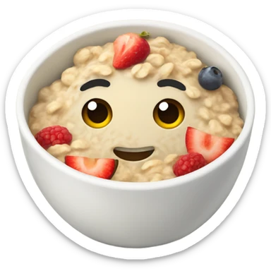 a bowl of fruit oatmeal sticker