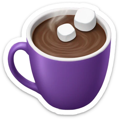 hot chocolate + marshmallows + purple mug sticker