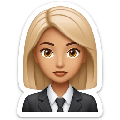 Female Business manager and supporting AI agent sticker