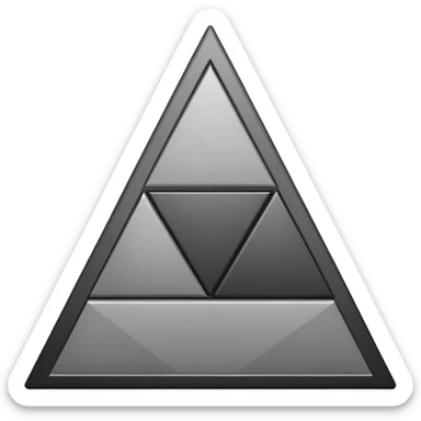 2D triangle with squares stacking up inside to demonstrate a bureaucratic system (all black and white) sticker