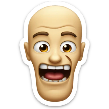 a normal emoji with a scary face his lips stretching far apart without opening his mouth and without showing his teeth sticker