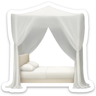 White  silk canopy bed  sticker