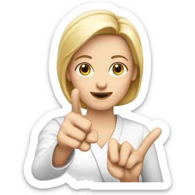 white woman hand pointing with index finger  sticker