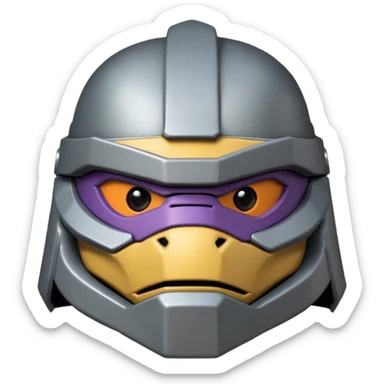 master shredder's helmet from teenage mutant ninja turtles, no eyes or face, just the helmet and related material, lets make it a silhouette.  The last one is best.  lets make it more realistic to the movie sticker