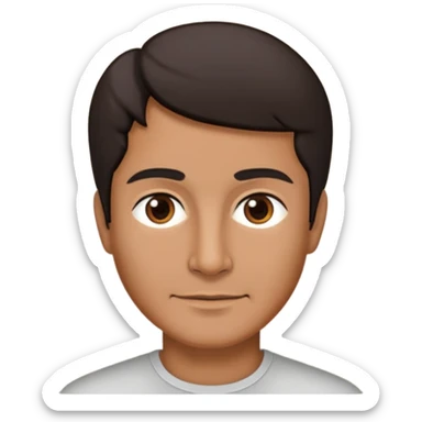 52, tan skin, black and brown hair, short, no facial hair  sticker