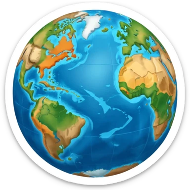 Cartoon globe with Pangea landmass sticker
