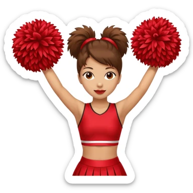 create a tall female cheerleader with pom poms sticker