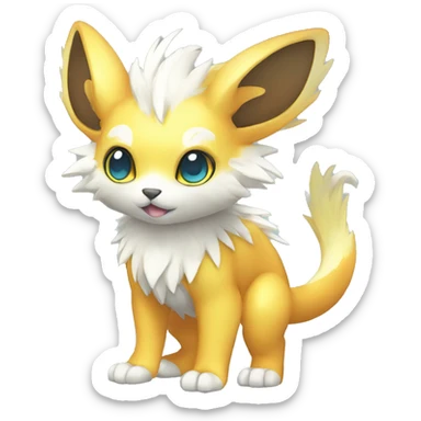 Cute cool shiny colorful fantasy animal hybrid Fakemon full body sticker